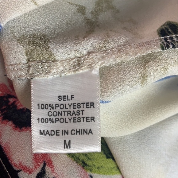 Bobeau Multicolour Floral Short Sleeves Strappy Back Relaxed Blouse Size M - Picture 10 of 14